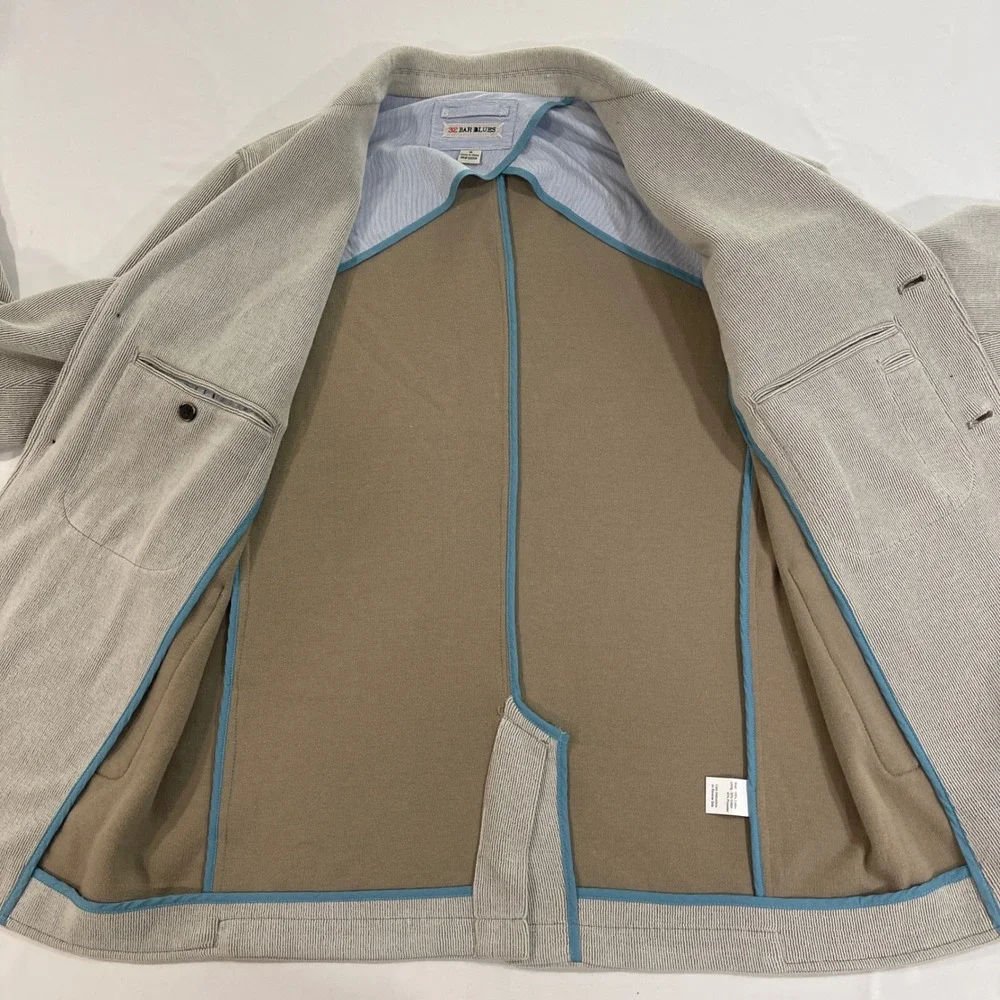 32 Bar Blues Corduroy Blazer Mens Medium Tan Beige Cotton Sport Coat Jacket M